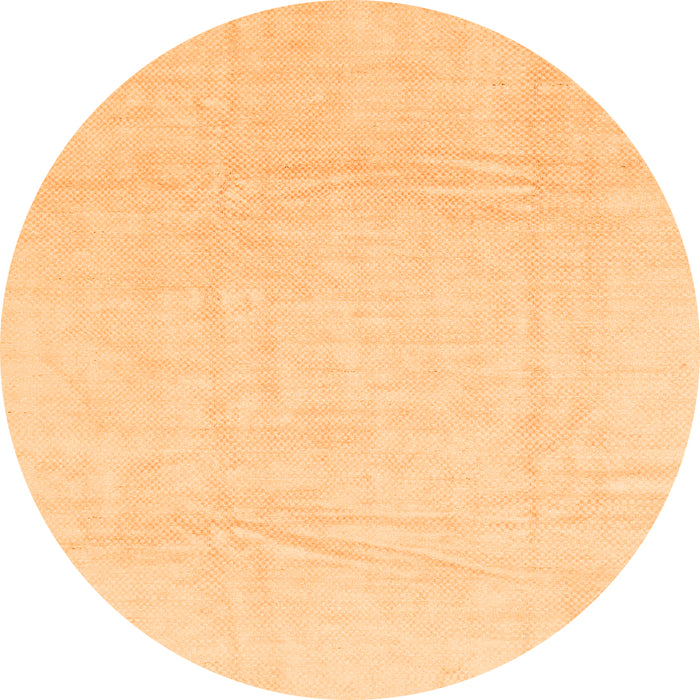 Round Machine Washable Abstract Orange Modern Area Rugs, wshabs1523org