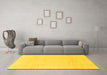 Machine Washable Abstract Yellow Modern Rug in a Living Room, wshabs1523yw