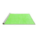 Sideview of Machine Washable Abstract Green Modern Area Rugs, wshabs1523grn