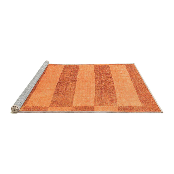 Sideview of Machine Washable Abstract Orange Modern Area Rugs, wshabs1524org