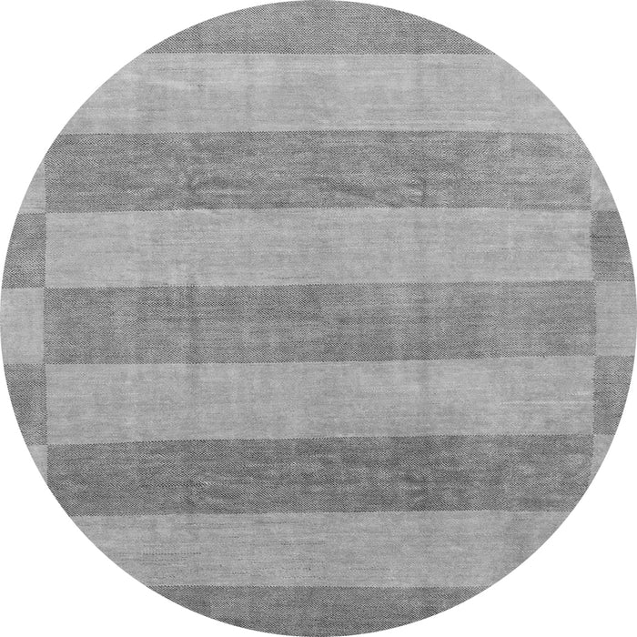 Round Machine Washable Abstract Gray Modern Rug, wshabs1524gry