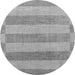 Round Machine Washable Abstract Gray Modern Rug, wshabs1524gry