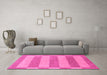 Machine Washable Abstract Pink Modern Rug in a Living Room, wshabs1524pnk