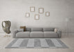 Machine Washable Abstract Gray Modern Rug in a Living Room,, wshabs1524gry