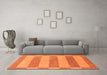 Machine Washable Abstract Orange Modern Area Rugs in a Living Room, wshabs1524org