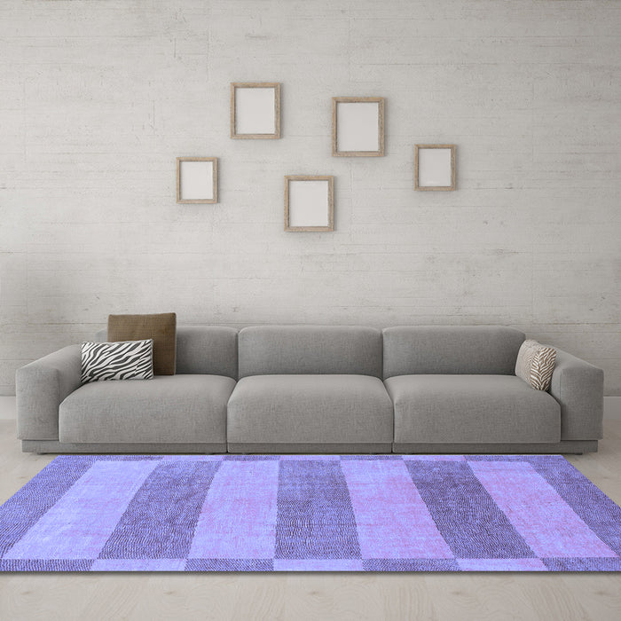 Machine Washable Abstract Blue Modern Rug in a Living Room, wshabs1524blu