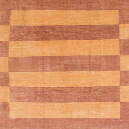 Square Abstract Bright Orange Modern Rug, abs1524