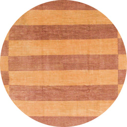 Round Machine Washable Abstract Bright Orange Rug, wshabs1524