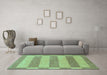 Machine Washable Abstract Turquoise Modern Area Rugs in a Living Room,, wshabs1524turq