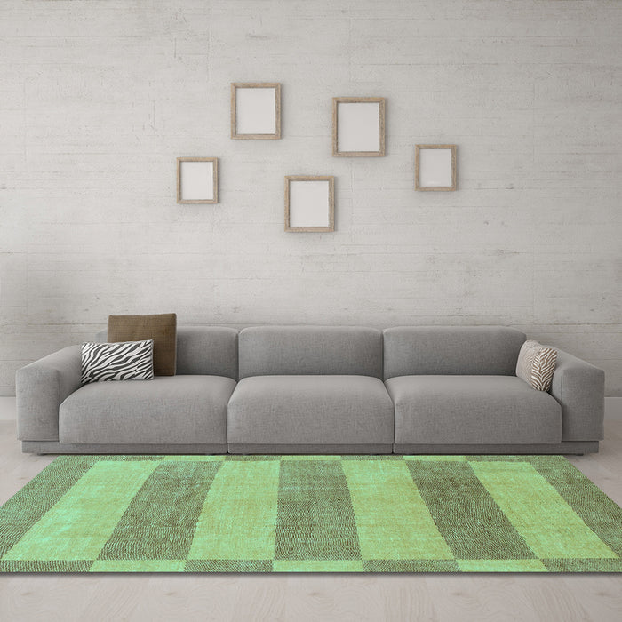 Machine Washable Abstract Turquoise Modern Area Rugs in a Living Room,, wshabs1524turq