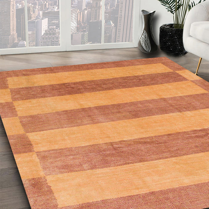 Machine Washable Abstract Bright Orange Rug in a Family Room, wshabs1524