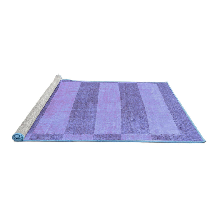 Sideview of Machine Washable Abstract Blue Modern Rug, wshabs1524blu