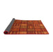 Sideview of Abstract Red Checkered Rug, abs1525