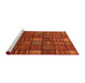 Sideview of Machine Washable Abstract Red Rug, wshabs1525