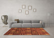 Machine Washable Checkered Brown Modern Rug in a Living Room,, wshabs1525brn