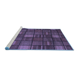 Sideview of Machine Washable Checkered Blue Modern Rug, wshabs1525blu
