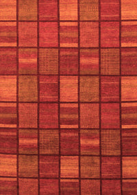 Checkered Orange Modern Rug, abs1525org