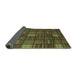 Sideview of Checkered Turquoise Modern Rug, abs1525turq