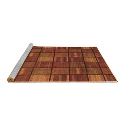 Sideview of Machine Washable Checkered Brown Modern Rug, wshabs1525brn