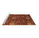 Sideview of Machine Washable Checkered Brown Modern Rug, wshabs1525brn