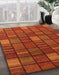 Machine Washable Abstract Red Rug in a Family Room, wshabs1525