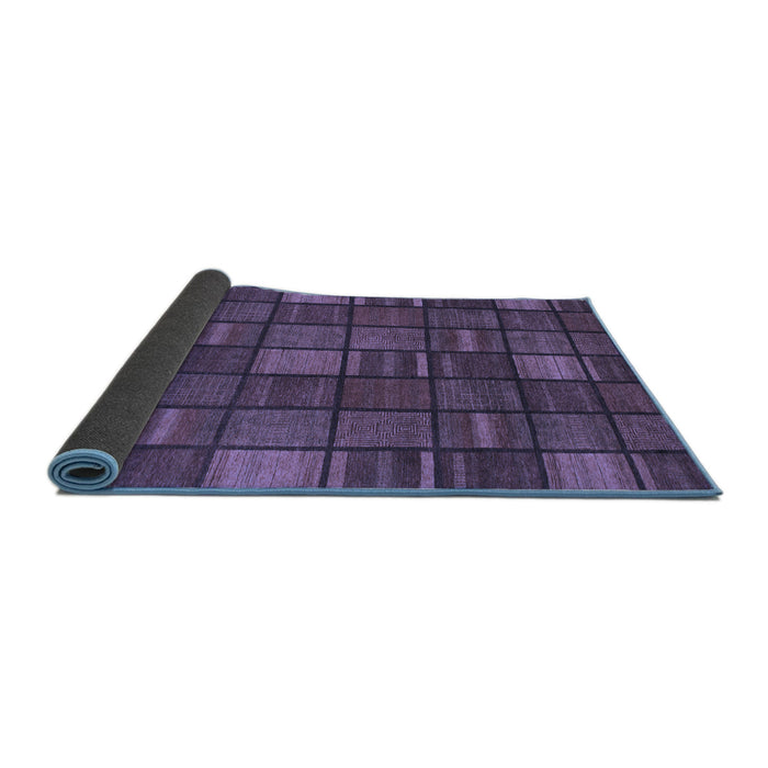 Sideview of Checkered Blue Modern Rug, abs1525blu