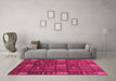 Machine Washable Checkered Pink Modern Rug in a Living Room, wshabs1525pnk