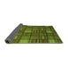 Sideview of Checkered Green Modern Rug, abs1525grn