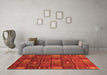 Machine Washable Checkered Orange Modern Area Rugs in a Living Room, wshabs1525org