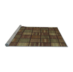 Sideview of Machine Washable Checkered Light Blue Modern Rug, wshabs1525lblu