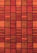 Machine Washable Checkered Orange Modern Area Rugs, wshabs1525org