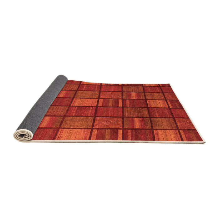 Sideview of Checkered Orange Modern Rug, abs1525org
