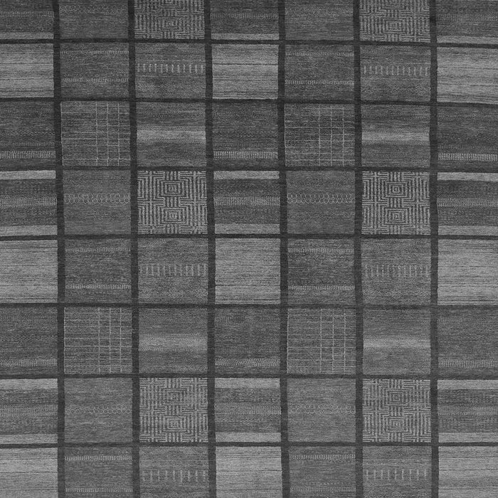 Square Machine Washable Checkered Gray Modern Rug, wshabs1525gry