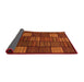 Sideview of Abstract Orange Red Checkered Rug, abs1526