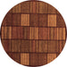 Round Checkered Brown Modern Rug, abs1526brn