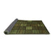 Sideview of Checkered Turquoise Modern Rug, abs1526turq