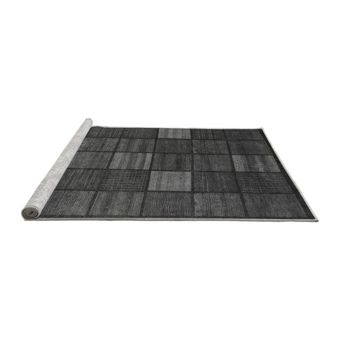 Sideview of Machine Washable Checkered Gray Modern Rug, wshabs1526gry