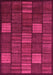 Machine Washable Checkered Pink Modern Rug, wshabs1526pnk