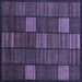 Square Machine Washable Checkered Blue Modern Rug, wshabs1526blu
