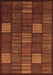 Machine Washable Checkered Brown Modern Rug, wshabs1526brn