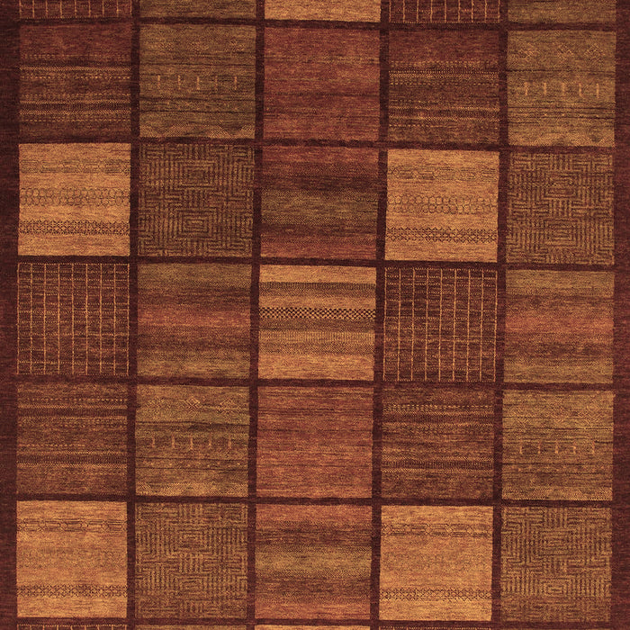 Machine Washable Checkered Brown Modern Rug, wshabs1526brn
