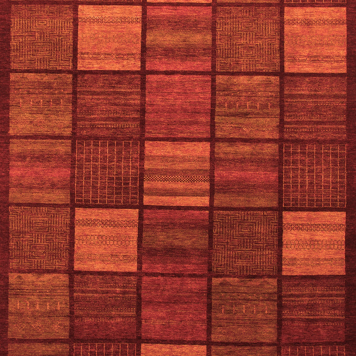Machine Washable Checkered Orange Modern Area Rugs, wshabs1526org