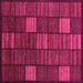 Square Machine Washable Checkered Pink Modern Rug, wshabs1526pnk