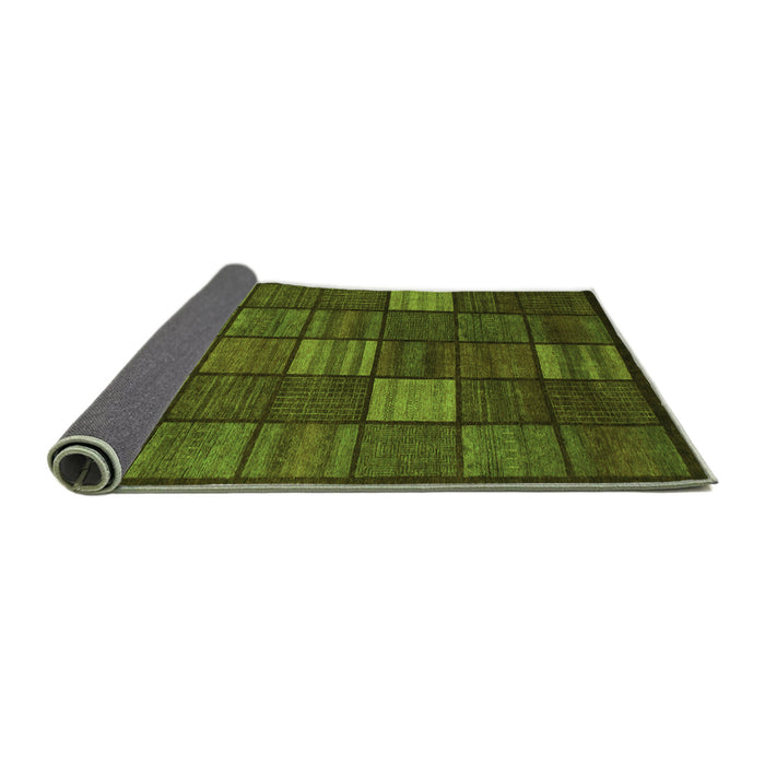 Sideview of Checkered Green Modern Rug, abs1526grn