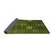 Sideview of Checkered Green Modern Rug, abs1526grn