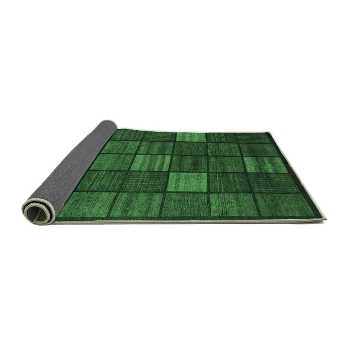 Sideview of Checkered Emerald Green Modern Rug, abs1526emgrn