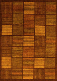 Checkered Yellow Modern Rug, abs1526yw