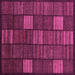 Square Machine Washable Checkered Purple Modern Area Rugs, wshabs1526pur