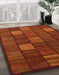 Machine Washable Abstract Orange Red Rug in a Family Room, wshabs1526