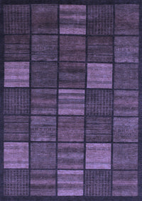 Checkered Blue Modern Rug, abs1526blu